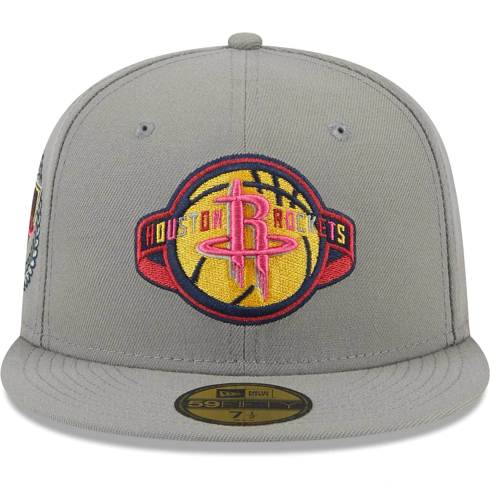 Casquette ajustée 59FIFTY pour homme New Era grise Houston Rockets Colour Pack