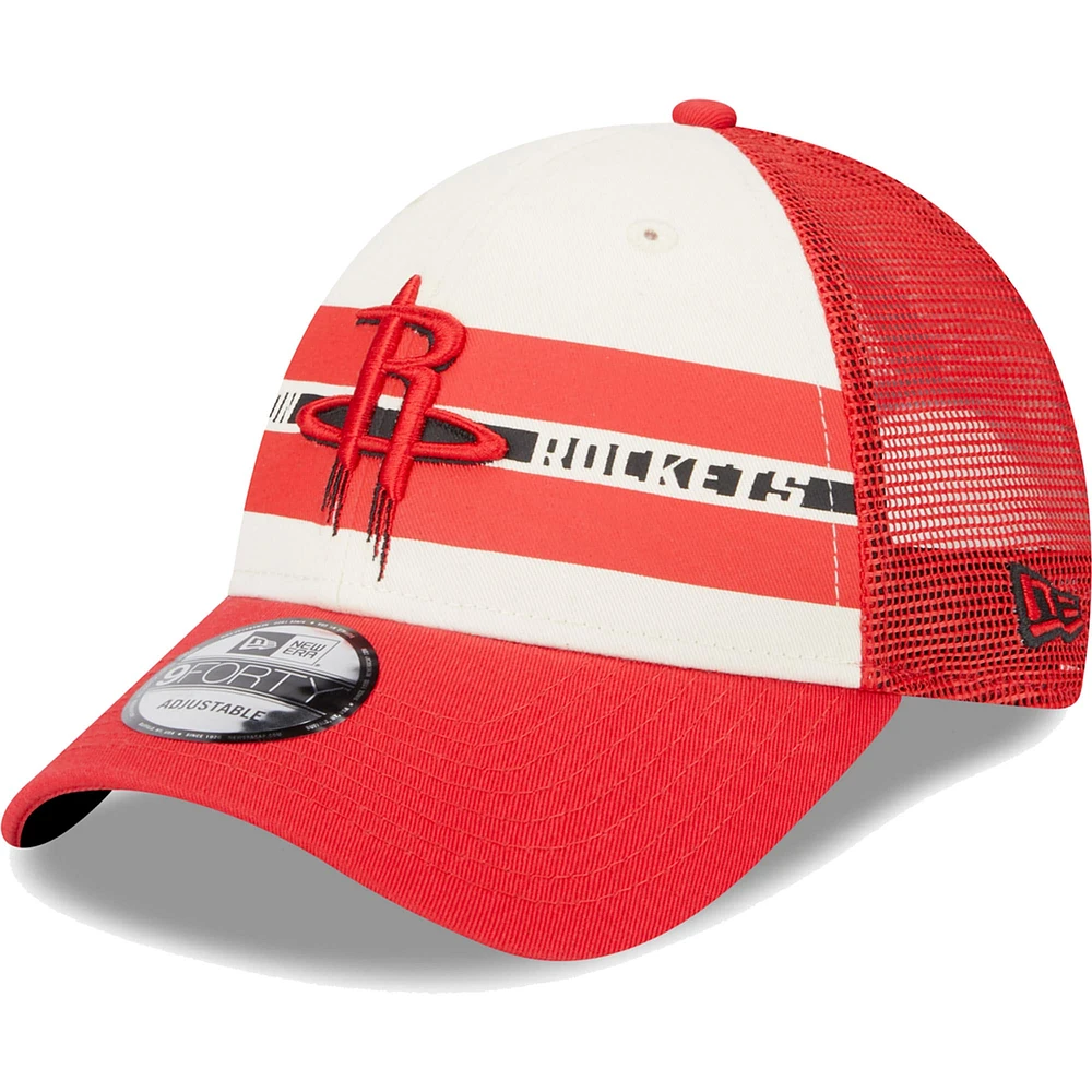 Casquette Snapback New Era Houston Rockets Red Stripes 9FORTY pour homme