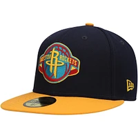 Men's New Era Navy/Gold Houston Rockets Midnight 59FIFTY Fitted Hat