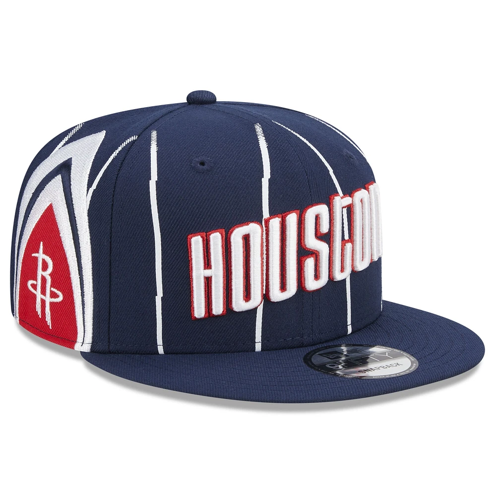 Casquette réglable Snapback 9FIFTY officielle Houston Rockets 2022/23 City Edition pour homme New Era bleu marine