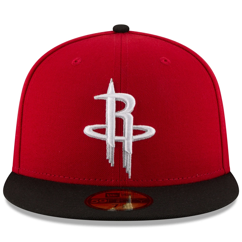 Men's New Era Red/Black Houston Rockets Official Team Color 2Tone 59FIFTY Fitted Hat