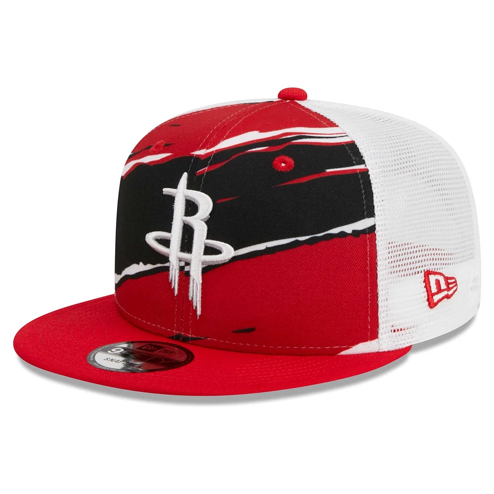 Casquette réglable 9FIFTY New Era Houston Rockets Tear Trucker pour homme, rouge/blanc