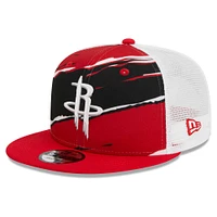 Casquette réglable 9FIFTY New Era Houston Rockets Tear Trucker pour homme, rouge/blanc