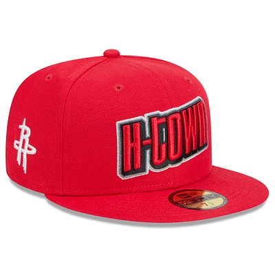 Casquette ajustée New Era rouge Houston Rockets 2024/25 City Edition Alternate 59FIFTY pour homme