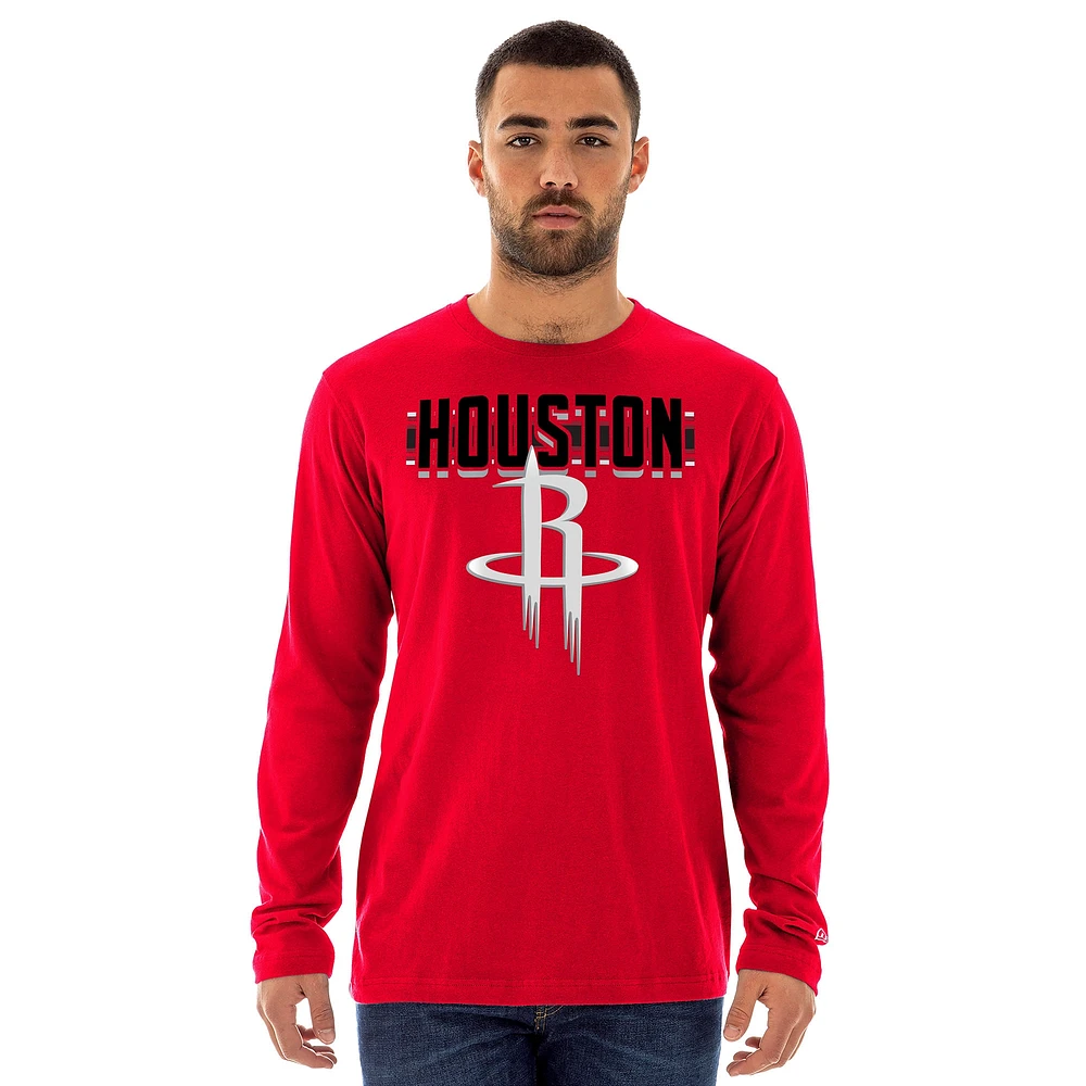 T-shirt à manches longues rouge Houston Rockets 2024/25 City Edition pour homme New Era