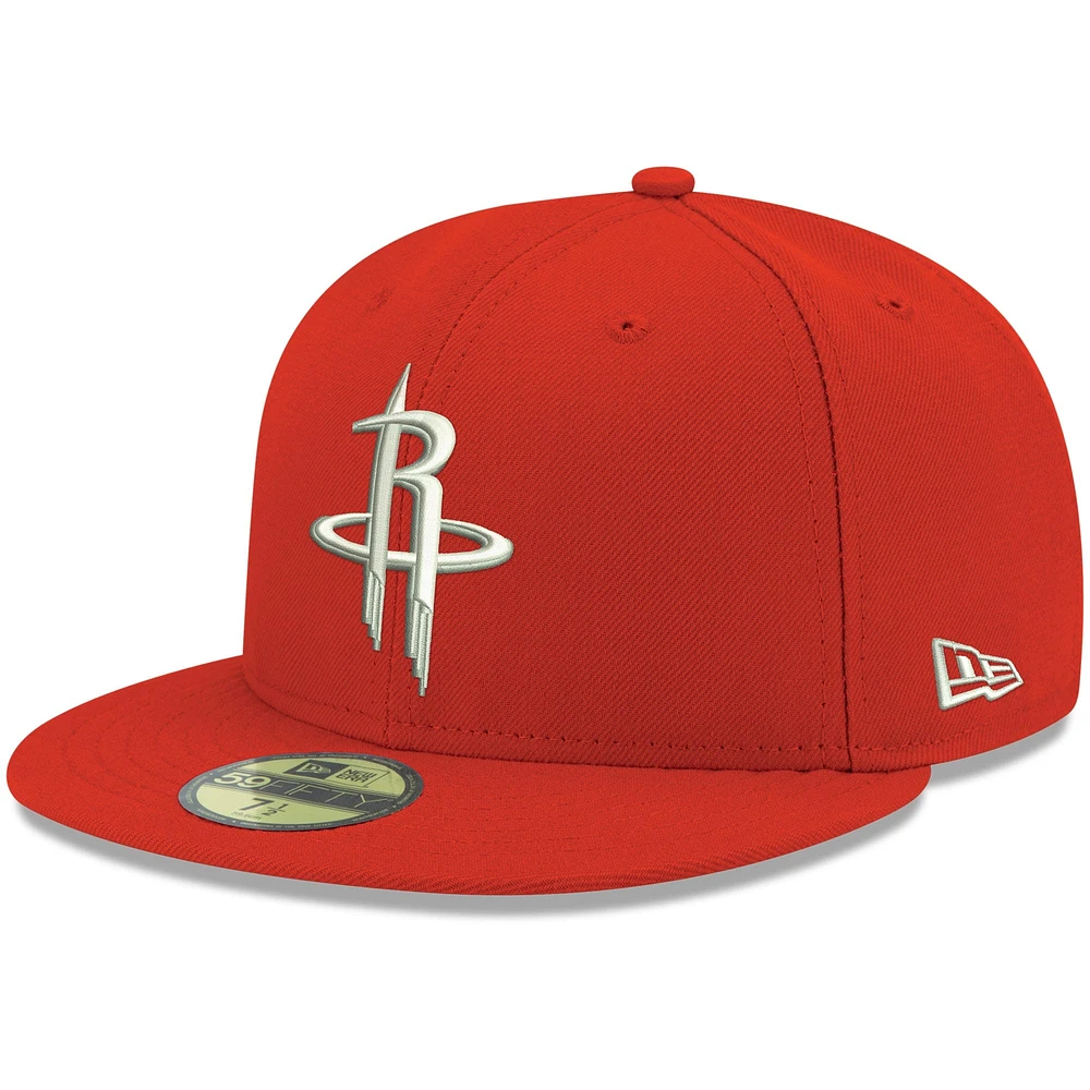 Casquette ajustée 59FIFTY pour homme, rouge, couleur officielle de l'équipe Houston Rockets New Era