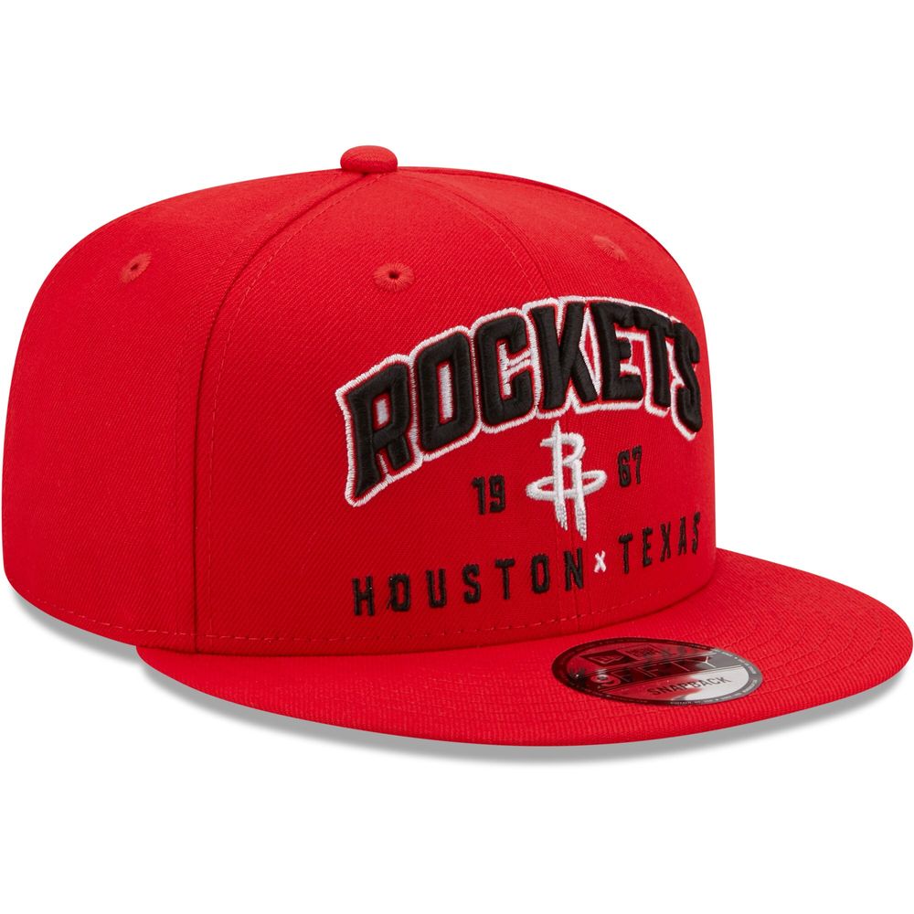 Men's New Era Red Houston Rockets Stacked 9FIFTY - Snapback Hat