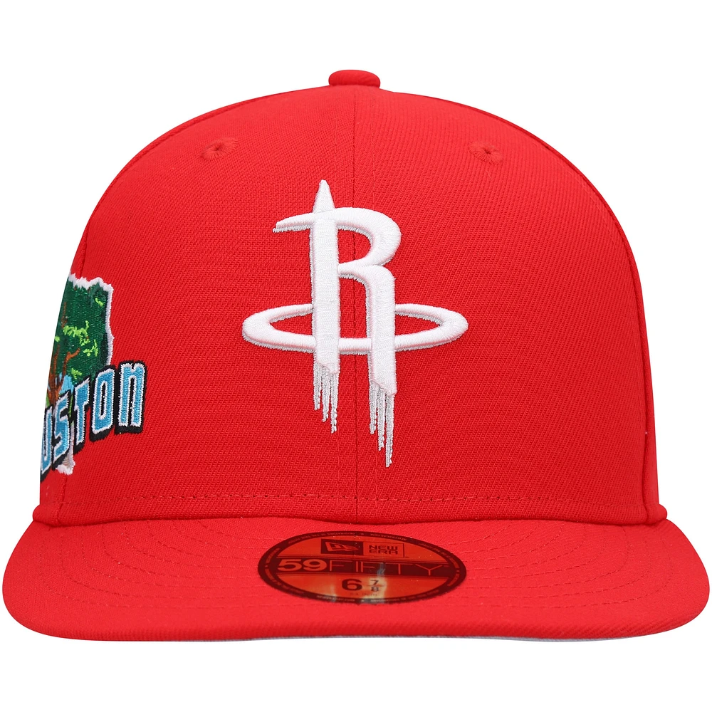 Men's New Era Red Houston Rockets Stateview 59FIFTY Fitted Hat