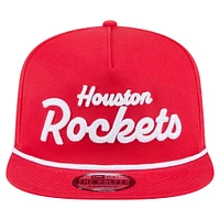 Casquette snapback de golfeur New Era rouge Houston Rockets pour homme