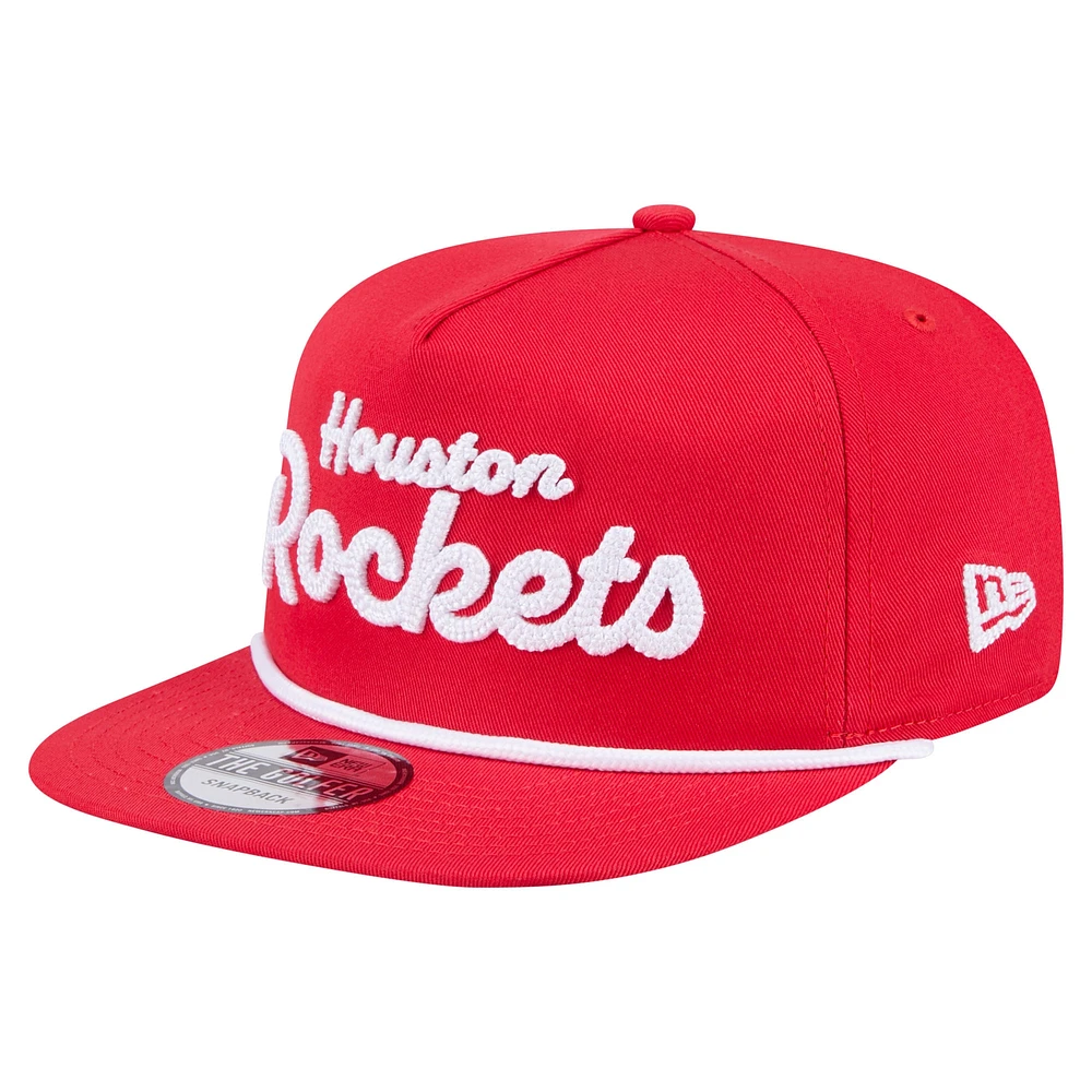 Casquette snapback de golfeur New Era rouge Houston Rockets pour homme