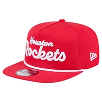 Casquette snapback de golfeur New Era rouge Houston Rockets pour homme