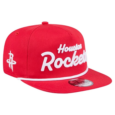 Casquette snapback de golfeur New Era rouge Houston Rockets pour homme