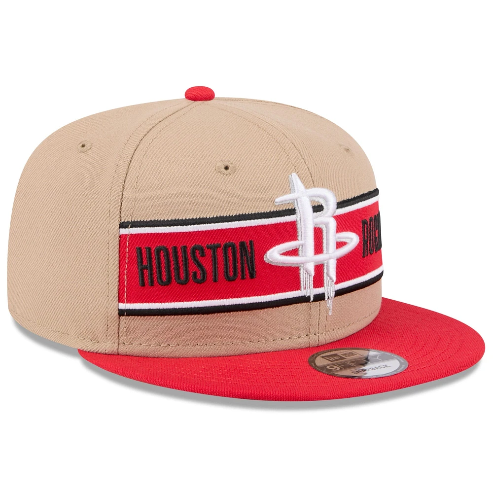 Casquette Snapback 9FIFTY NBA Draft 2024 Houston Rockets New Era beige/rouge pour homme