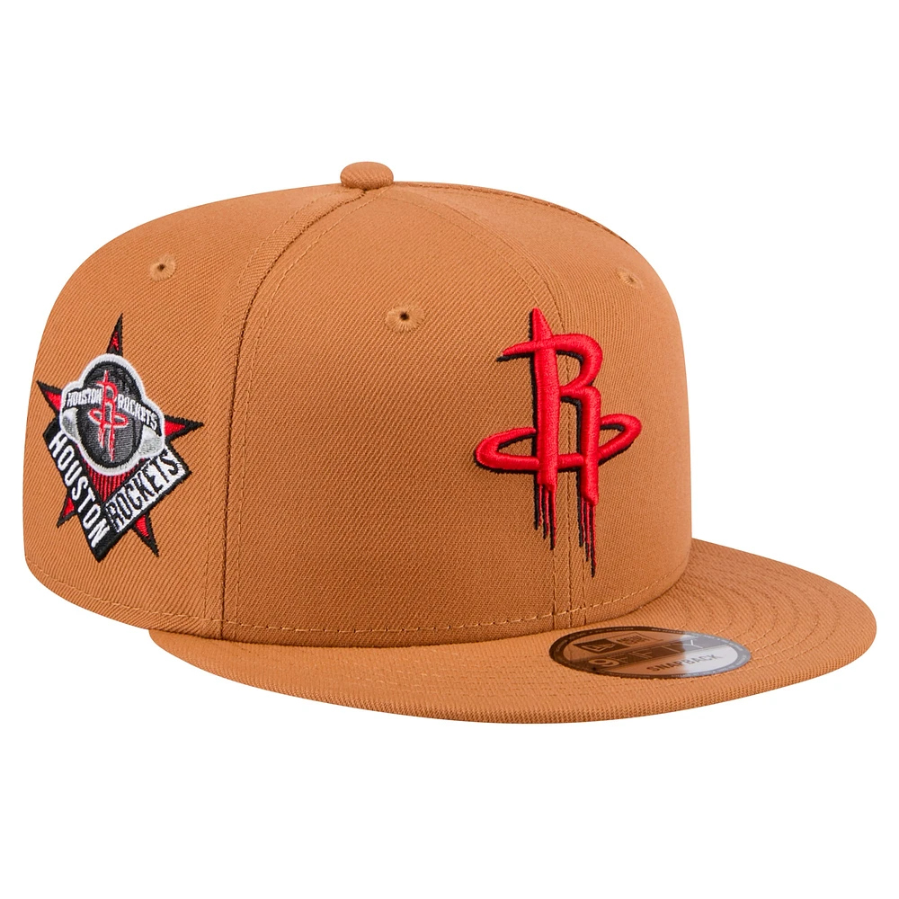 Casquette snapback 9FIFTY Houston Rockets de New Era pour homme, couleur tan