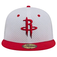 Men's New Era White/Red Houston Rockets Throwback 2Tone 59FIFTY Fitted Hat