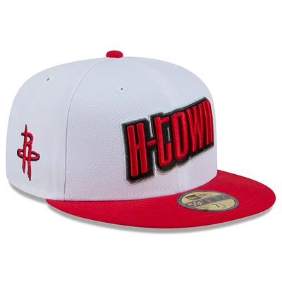 Casquette ajustée 59FIFTY Houston Rockets 2024/25 City Edition New Era pour homme blanche