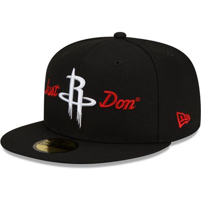 Men's New Era x Just Don Black Houston Rockets 59FIFTY Fitted Hat