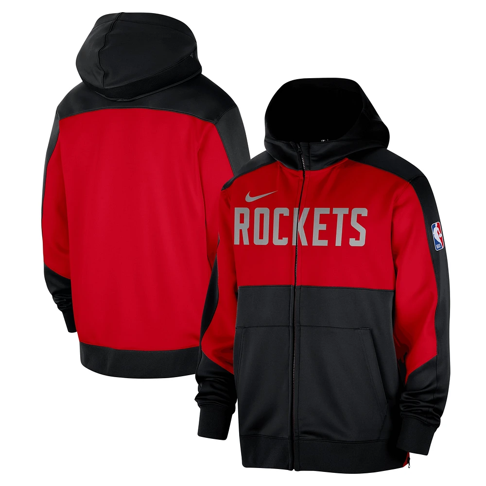 Sweat à capuche entièrement zippé Nike Houston Rockets Authentic On-Court Showtime Performance pour homme, noir