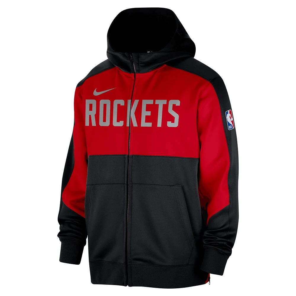 Sweat à capuche entièrement zippé Nike Houston Rockets Authentic On-Court Showtime Performance pour homme, noir