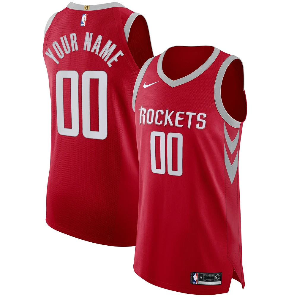 Hommes Nike Red Houston Rockets - Maillot authentique personnalisé Édition Icon