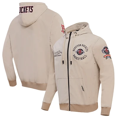 Men's Pro Standard Khaki Houston Rockets Hybrid Full-Zip Hoodie