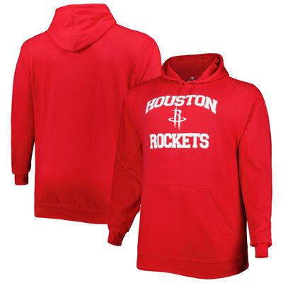 Men's Red Houston Rockets Big & Tall Heart Soul Pullover Hoodie