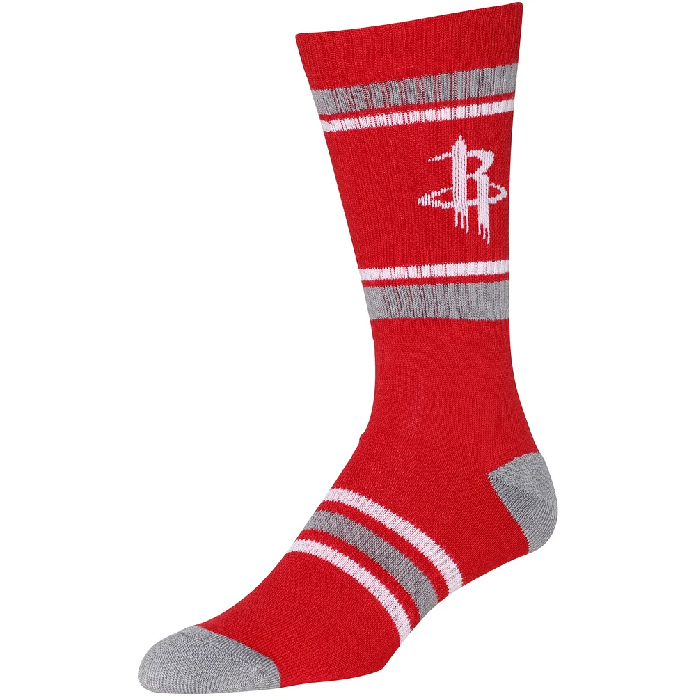 Men's Red Houston Rockets Stripe Crew Socks