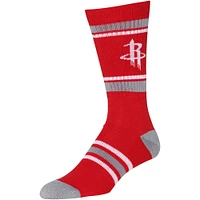 Men's Red Houston Rockets Stripe Crew Socks