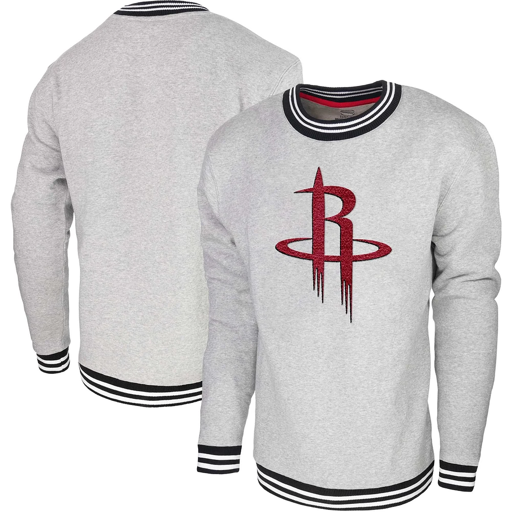 Men's Stadium Essentials Heather Gray Houston Rockets Club Level Pullover Sweatshirt