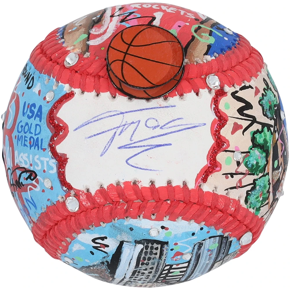 Tracy McGrady Houston Rockets Autographed Baseball - Art by Charles Fazzino - QL84439502