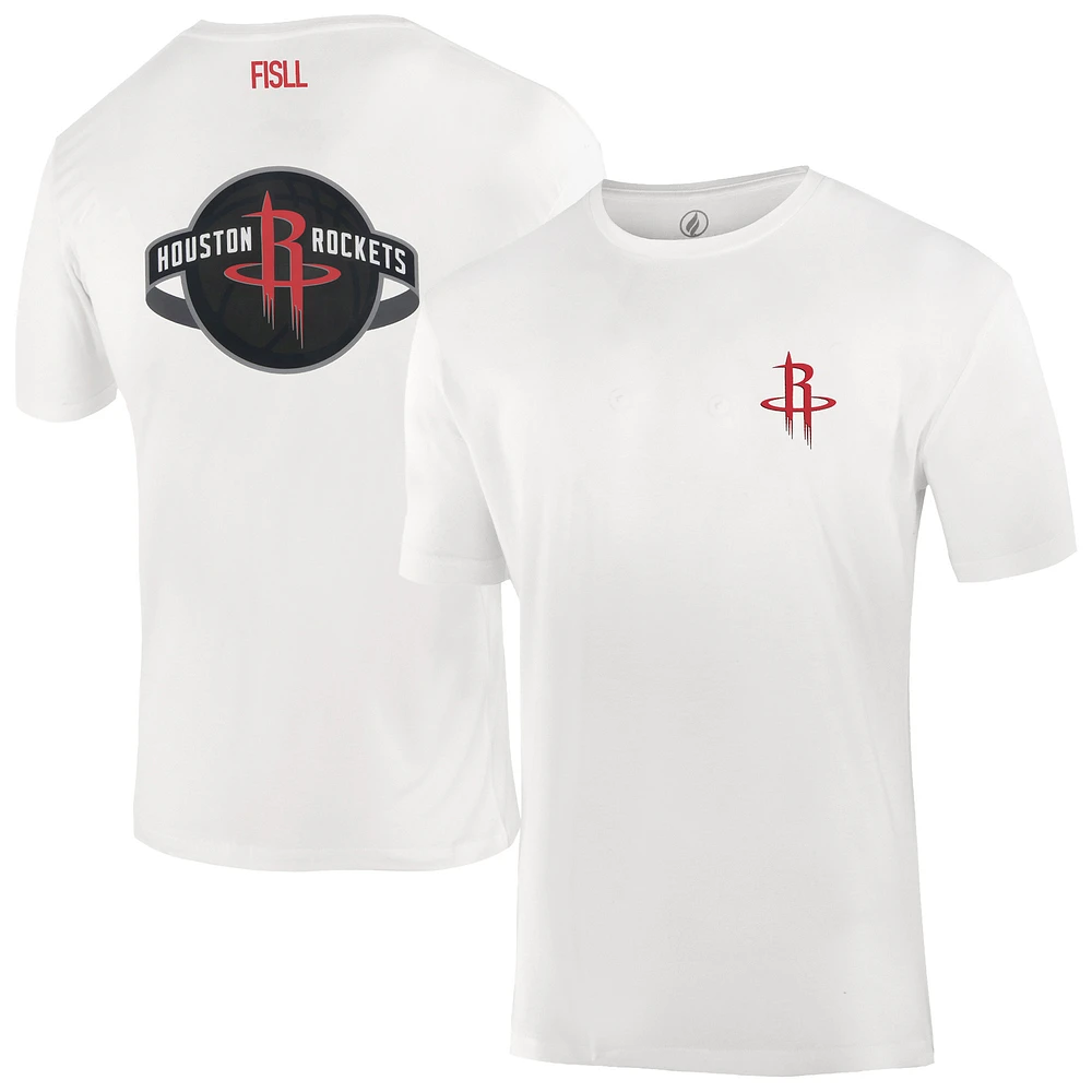 Unisex FISLL  White Houston Rockets Burst Logo T-Shirt