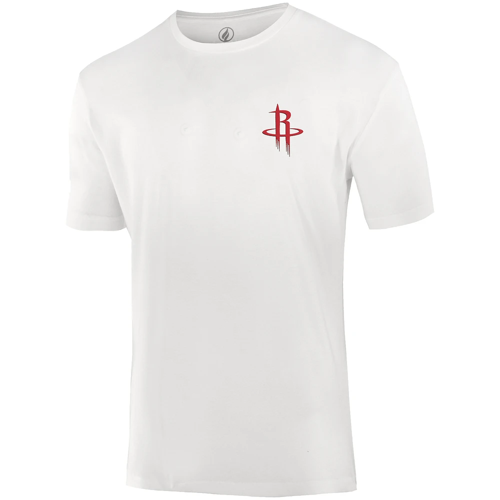 Unisex FISLL  White Houston Rockets Burst Logo T-Shirt