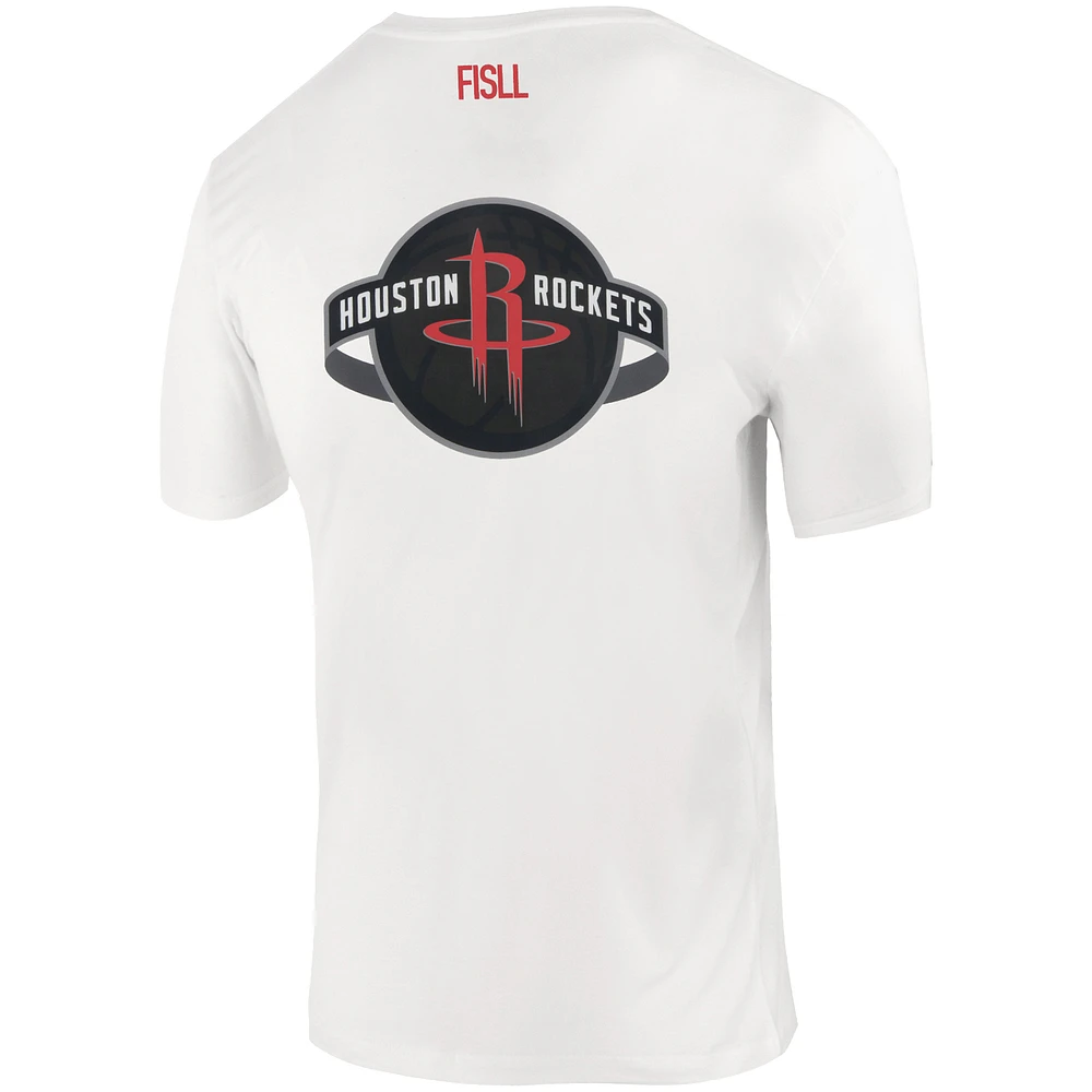 Unisex FISLL  White Houston Rockets Burst Logo T-Shirt