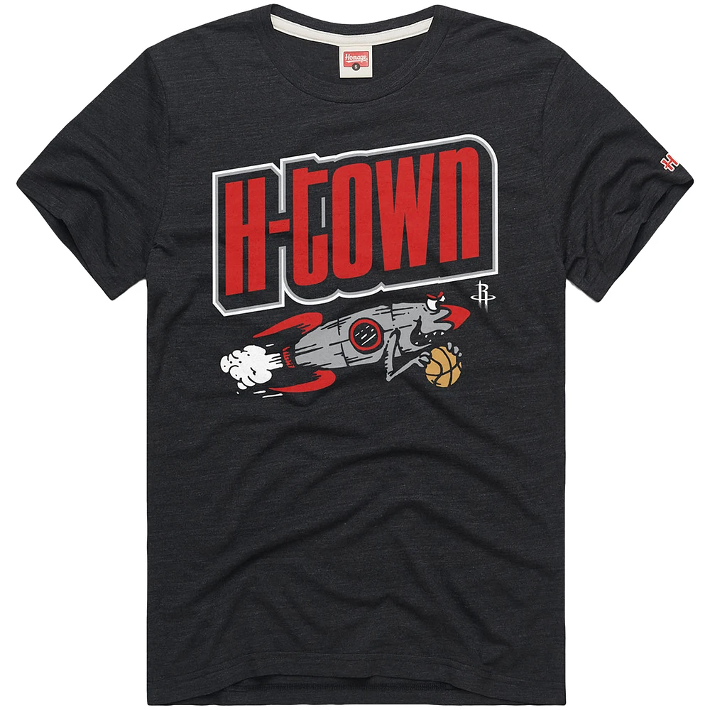 Unisex Homage  Charcoal Houston Rockets Hometown Edition Tri-Blend T-Shirt