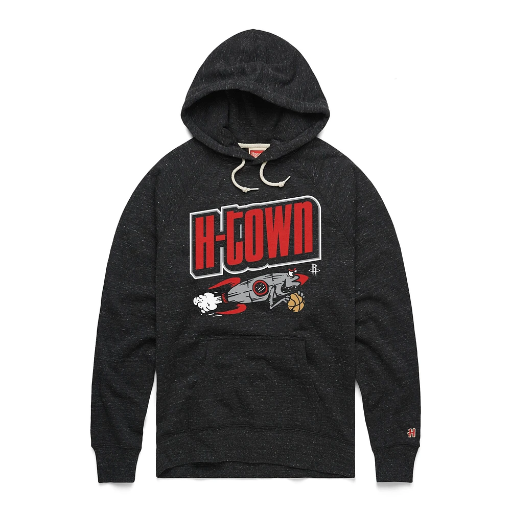 Sweat à capuche unisexe noir chiné Hommage Houston Rockets Hometown Edition Tri-Blend Raglan