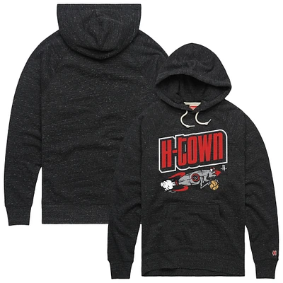 Sweat à capuche unisexe noir chiné Hommage Houston Rockets Hometown Edition Tri-Blend Raglan