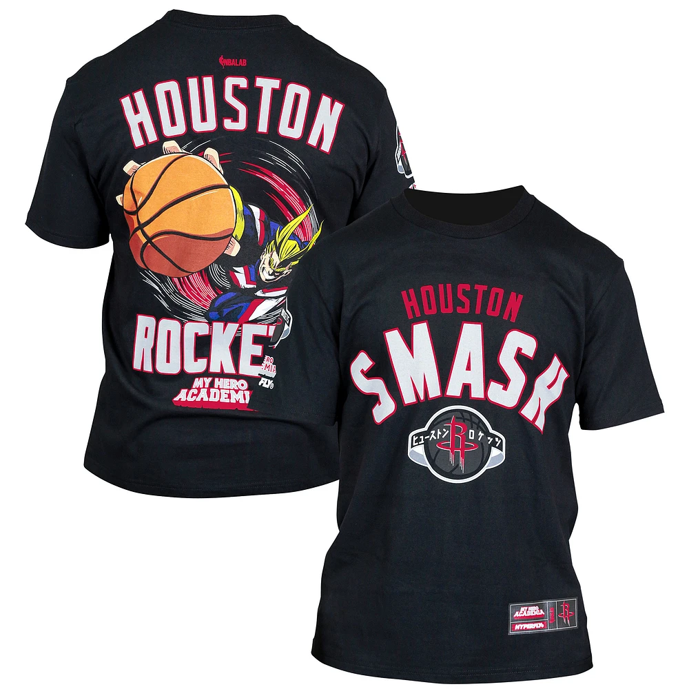 Unisex Hyperfly Black Houston Rockets NBA x My Hero Academia All Might Smash T-Shirt