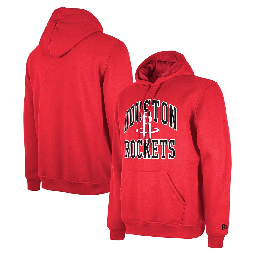 Sweat à capuche unisexe New Era rouge Houston Rockets saison 2023/24 édition Tip-Off