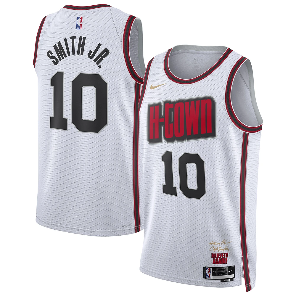 Maillot de joueur Nike Jabari Smith Jr. blanc unisexe Houston Rockets 2024/25 Swingman - Édition City