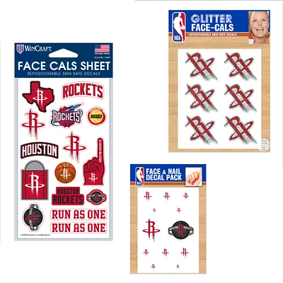 Ensemble de tatouages ​​sans eau WinCraft Houston Rockets 4" x 7"