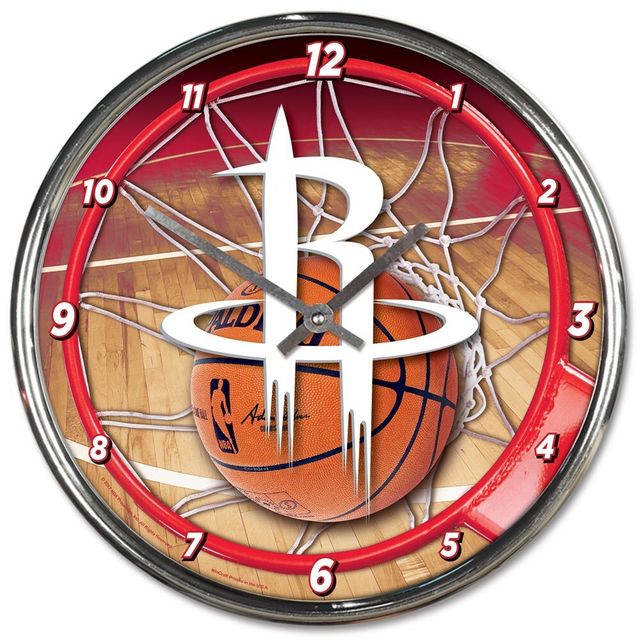 Horloge murale chromée WinCraft Houston Rockets