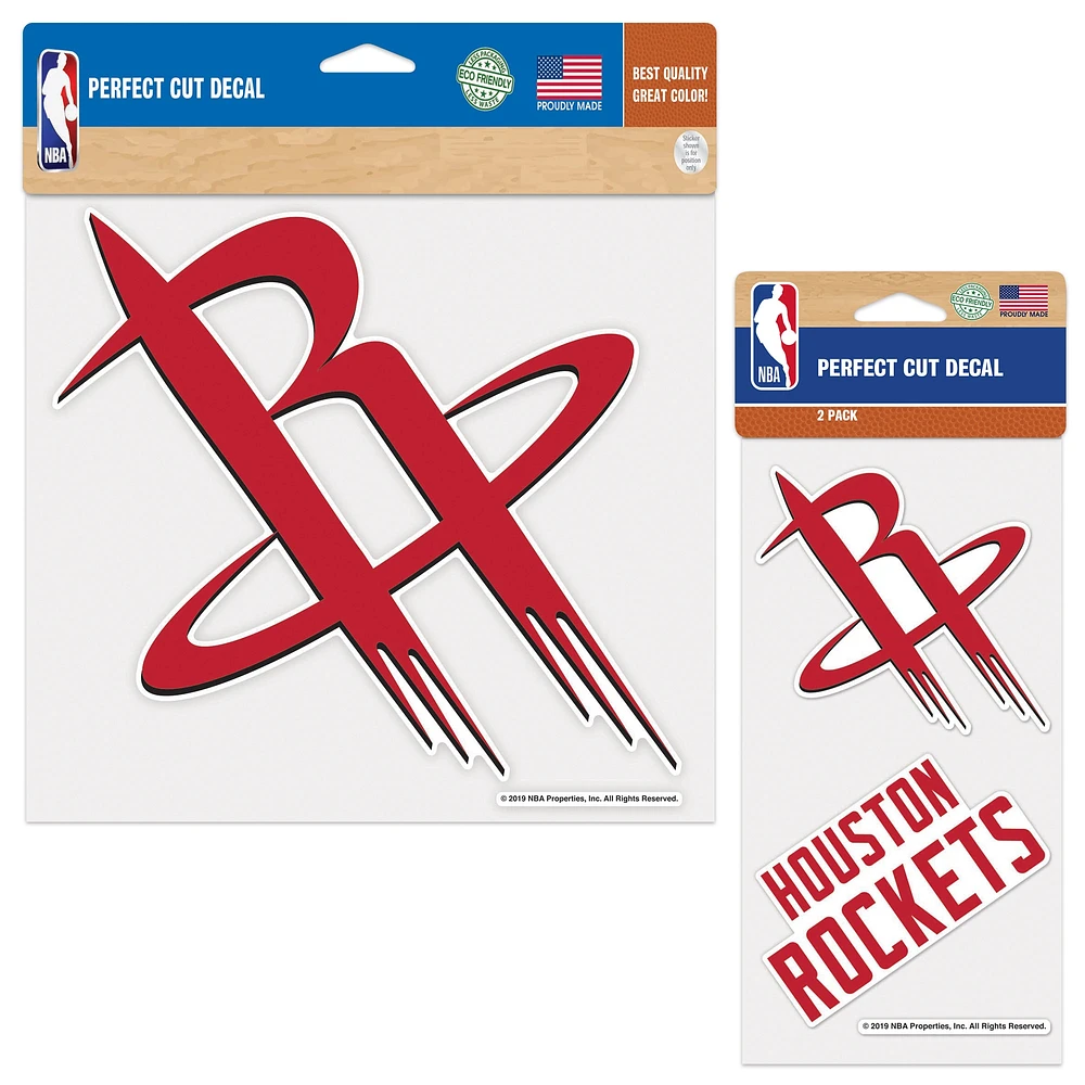 Lot de deux autocollants WinCraft Houston Rockets Perfect Cut