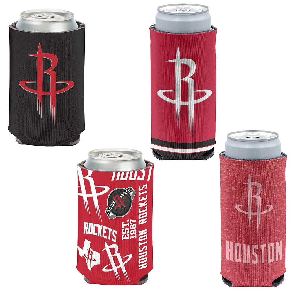 WinCraft Houston Rockets Slim et 12oz. Ensemble de 4 refroidisseurs de canettes