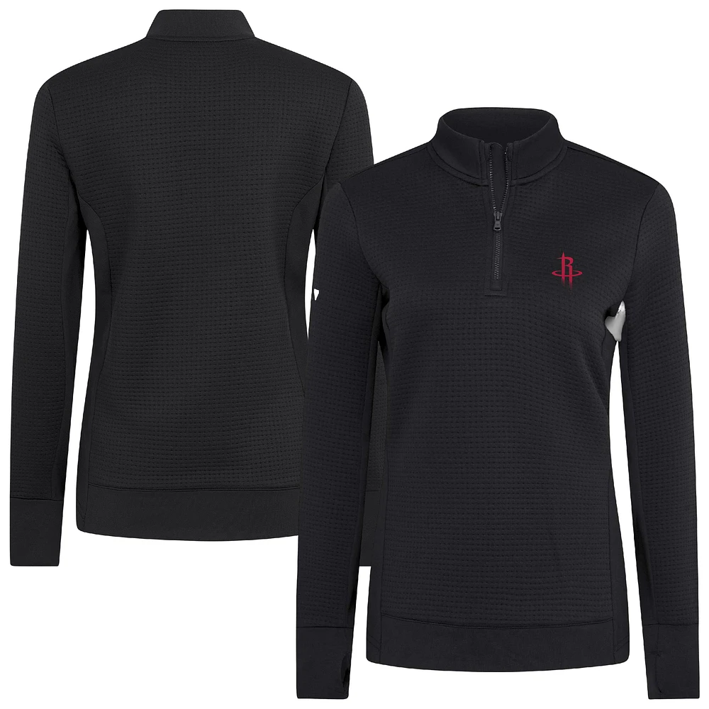 Women's Levelwear  Black Houston Rockets Cushion Quarter-Zip Pullover