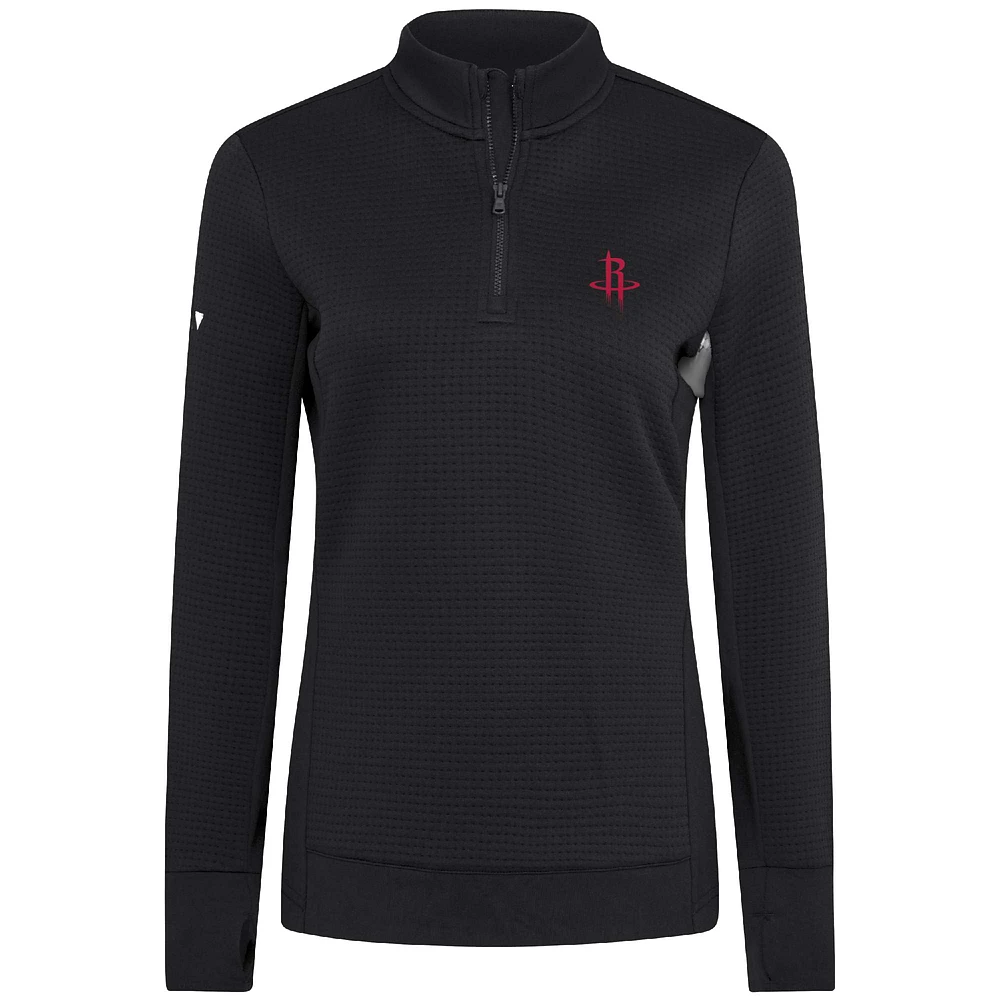 Women's Levelwear  Black Houston Rockets Cushion Quarter-Zip Pullover