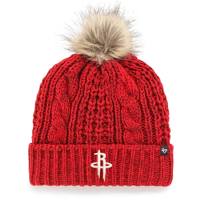 Bonnet en tricot à revers Meeko Houston Rockets rouge '47 pour femme avec pompon