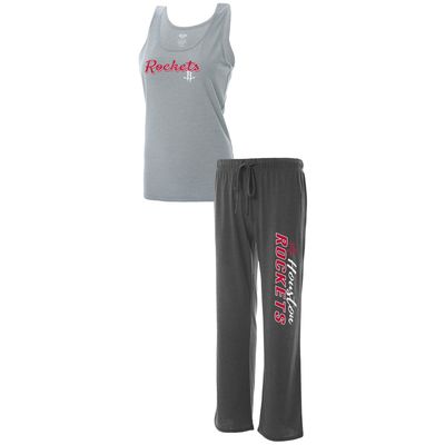 Women's Concepts Sport Heathered Gray/Heathered Charcoal Houston Rockets Plus Tank Top & Pants Sleep Set