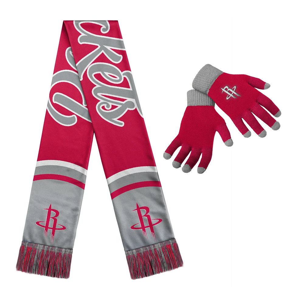 Ensemble gants et écharpe Houston Rockets pour femme