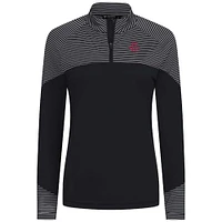 Women's Levelwear Black Houston Rockets Classic Stripes Quarter-Zip Top