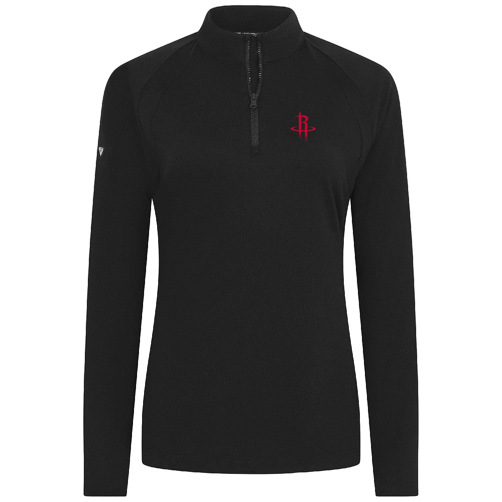 Women's Levelwear Black Houston Rockets Flex Insignia 2.0 Quarter-Zip Top